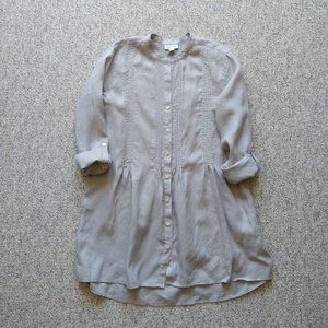 JJill soft linen pintucked button down Tunic, like New size S